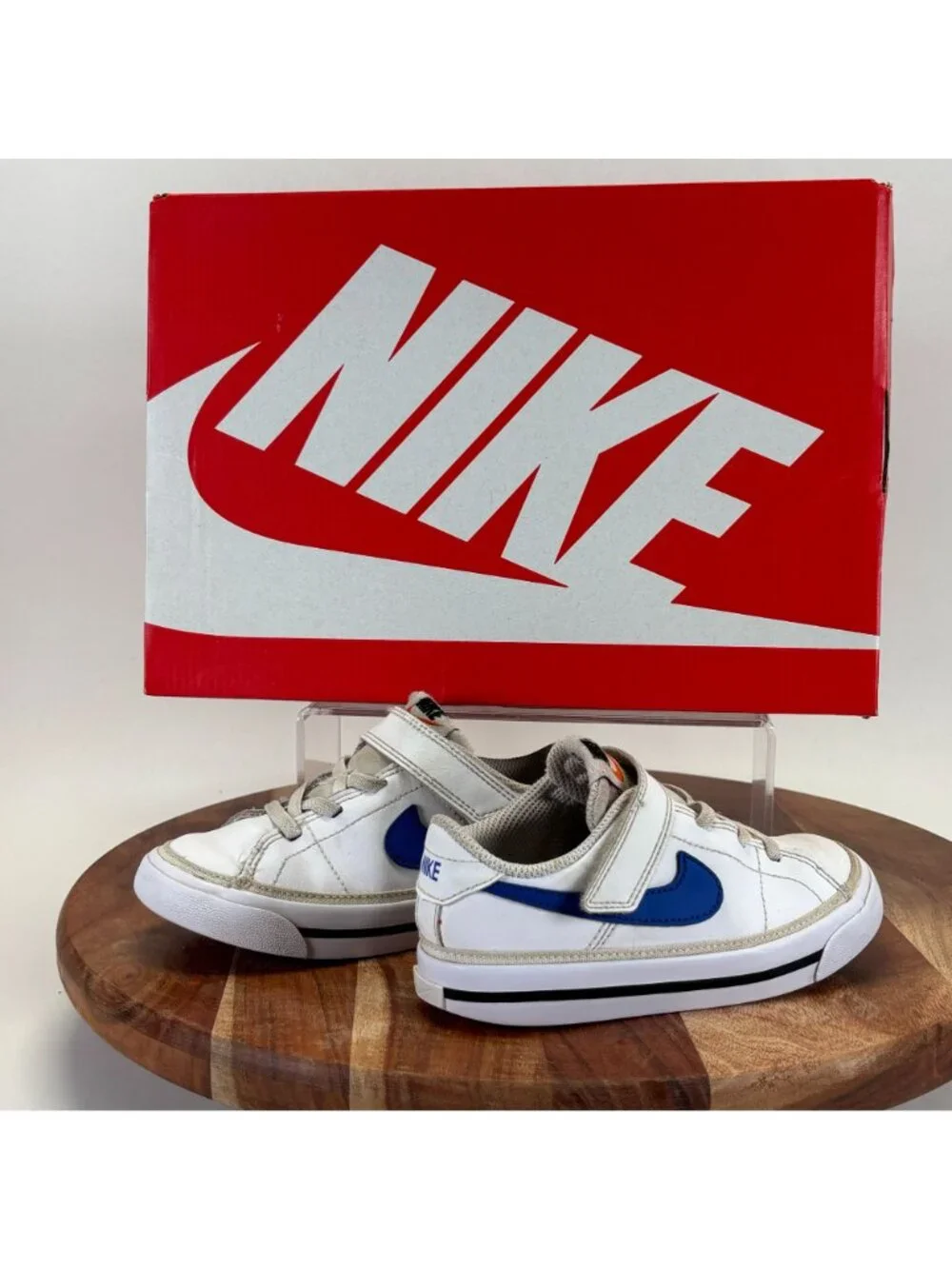 Nike Toddler Size 9C COURT LEGACY (TDV) White Game Royal Black DA5382 101